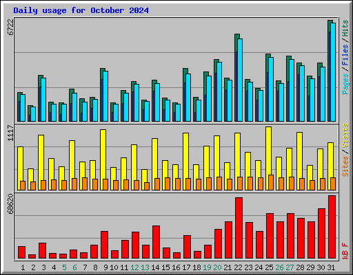Daily usage for October 2024