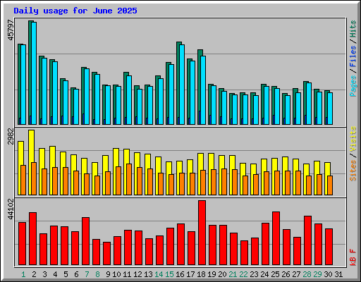 Daily usage for June 2025