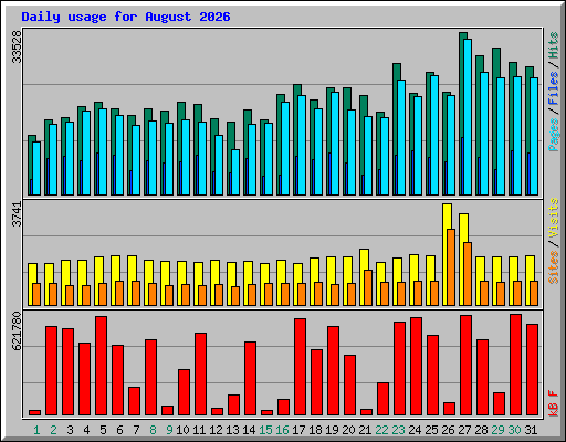 Daily usage for August 2026