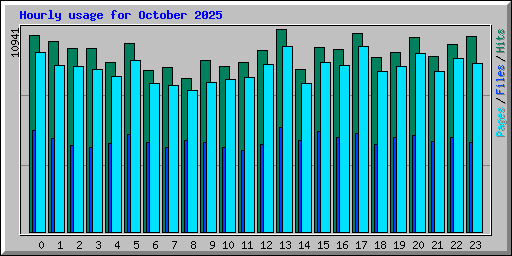 Hourly usage for October 2025