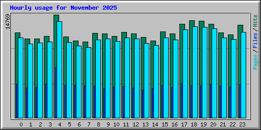Hourly usage for November 2025